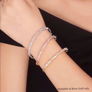 Thin Cut Rose Gold Baguette Cuff Bracelet